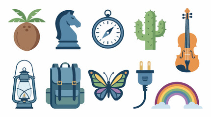 Colorful Flat Design Icons Collection Set. © mbak