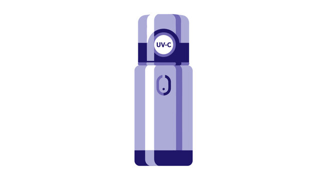 UV-C Light Sanitizer and Water Purification Bottle Illustration for Hygiene and Sterilization