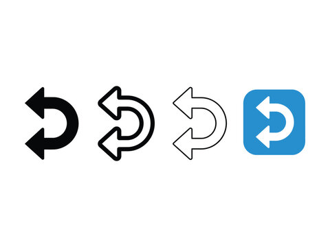 Four different arrow icons showing circular refresh or undo directions