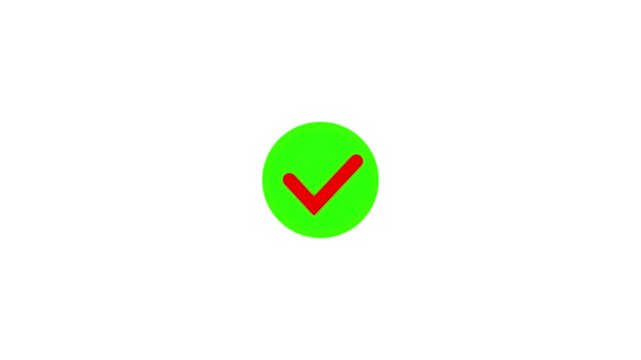 check mark animation red icon tick sign accept select confirm correct agree animated,Clean smooth motion with transparent white background.