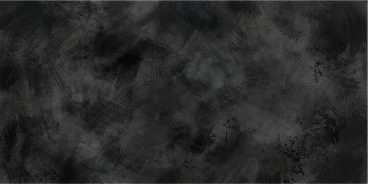 Textured black dark board surface background. Dark matte board surface with soft chalk texture. Abstract design for presentation template brochure and wallpaper.