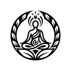 Fototapeta premium Minimalist Zen Meditation Yoga Logo Icon