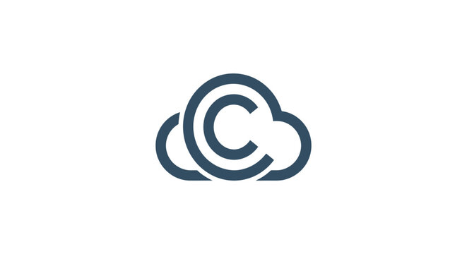 Minimalist Cloud Logo With Letter C On White Background