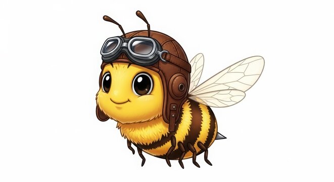 bee cartoon waving