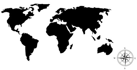 world map vector. World Map solid black, cut file for cricut vinyl wall art laser cut commercial use svg   © Shaheer