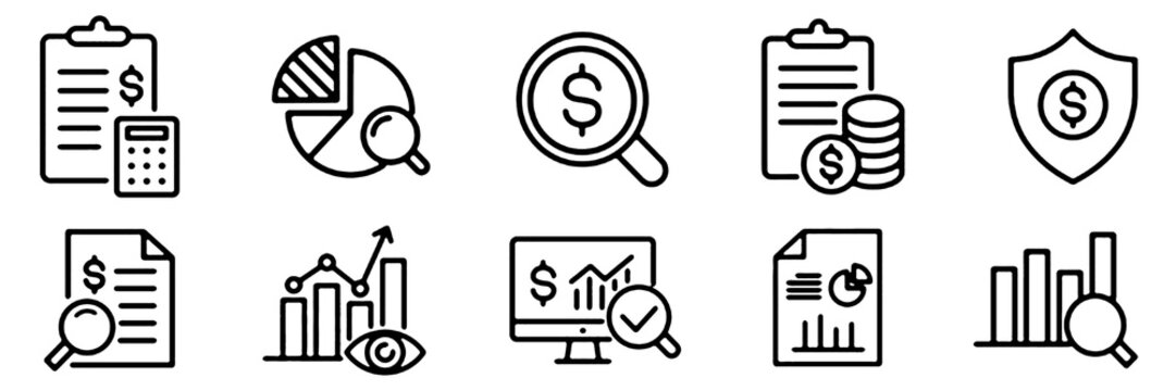 Business Audit icon set.
