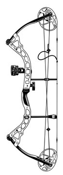 Detailed compound bow vector illustration 
