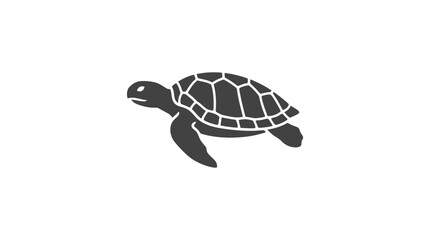 Obraz premium Turtle Silhouette Swimming Ocean Water.