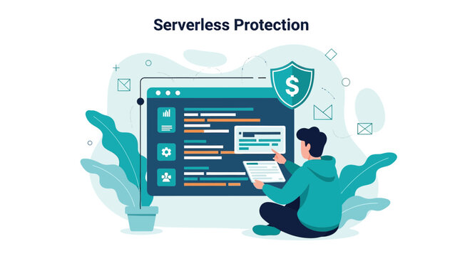 Serverless Protection: Cybersecurity Concept, Data Security, Digital Defense