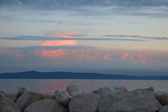 sunset in the sea