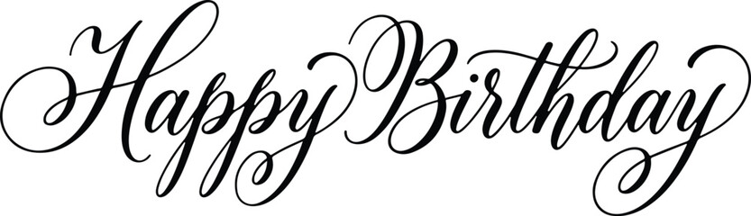 Elegant calligraphy 'happy birthday' text for celebrations and greetings © Md. Al Amin Jony