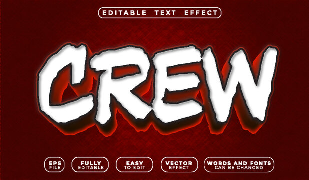  Crew Team Squad Group Collective Teamwork Community Collaboration Typography Lettering Alphabet Graphic Vector Fully Editable Smart Object Text Effect