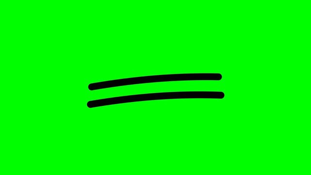 Animated Hand Drawn Double Underline on Green Screen, Black Marker Emphasis Strokes Appearing Under Text for Video Editing, Tutorials, Presentations, Social Media, Advertising and Chroma Key Overlay