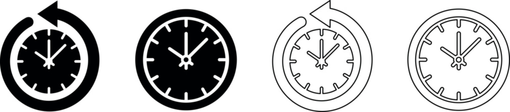 Clock with circular arrow icon representing time loop or repeat function