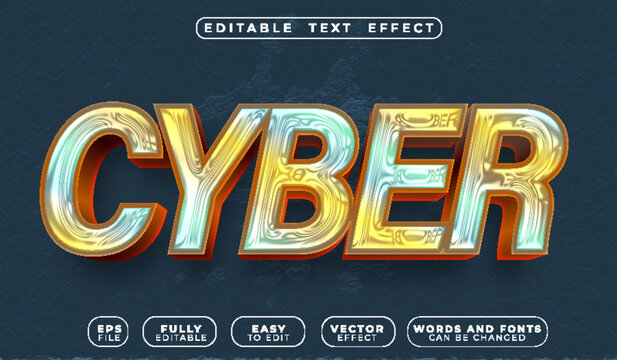  Cyber Digital Futuristic Technology Neon Hacker Robot Network Typography Lettering Alphabet Graphic Vector Fully Editable Smart Object Text Effect
