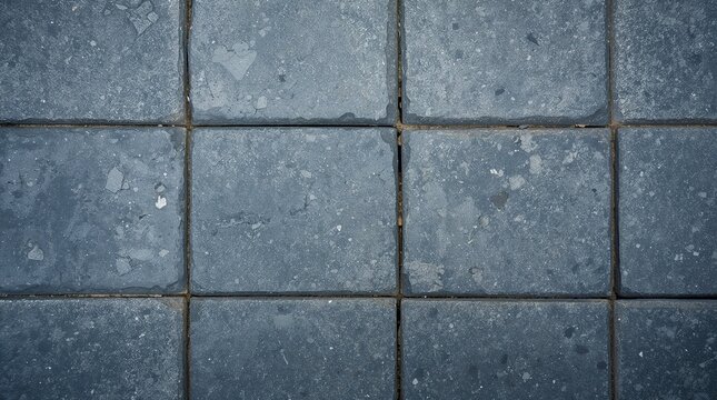 Aged Blue Stone Tile Floor Texture with Grout Lines Surface Background