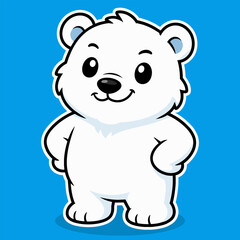 Obraz premium Cute Standing Polar Bear Illustration 