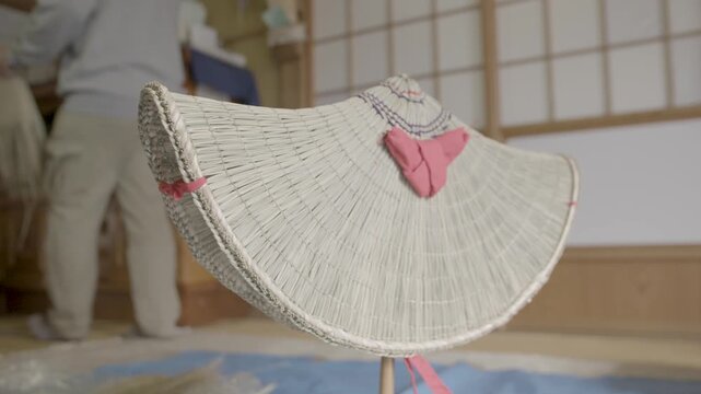 Traditional Bon Odori Hat Making Process in Ugo Town Akita Japanese In