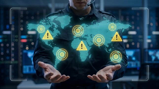 IT Security Specialist Monitoring Global Cyber Threat Alerts