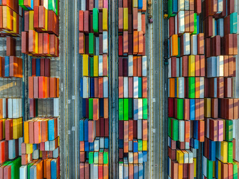 Terminal Full of Shipping Containers
