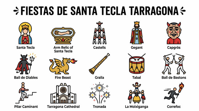 Fiestas de Santa Tecla Tarragona Icons