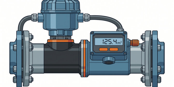 Professional Industrial Digital Water Flow Meter with Electronic Display for Fluid Measurement and Utility Monitoring