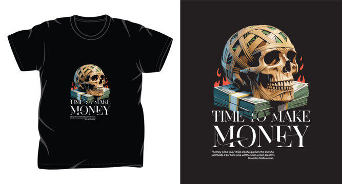 skull graphic vector art t shirt design print template