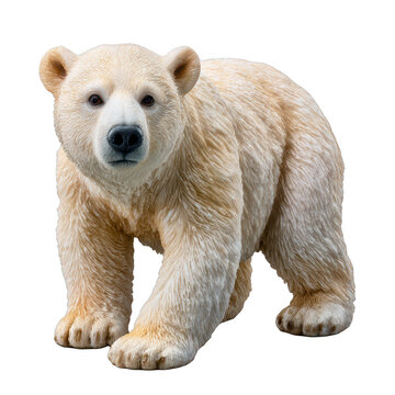 Polar bear figurine, isolated on transparent background