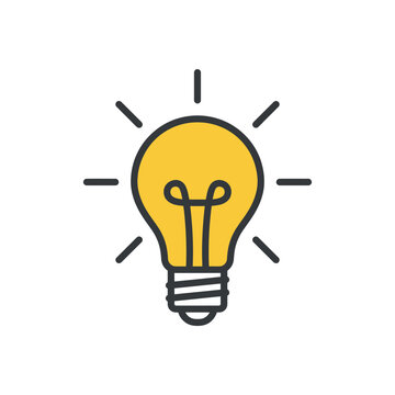 Yellow light bulb icon for bright ideas.