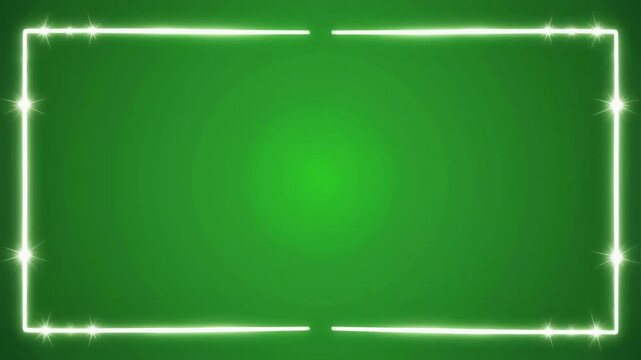 Animated White Border Frame on Green Screen Animation