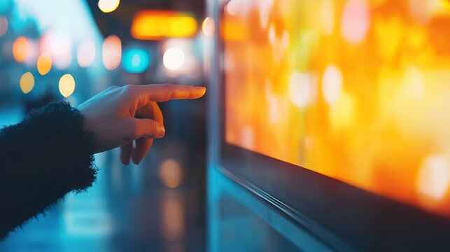 Information kiosk touchscreen texture, finger smudges, digital clarity,