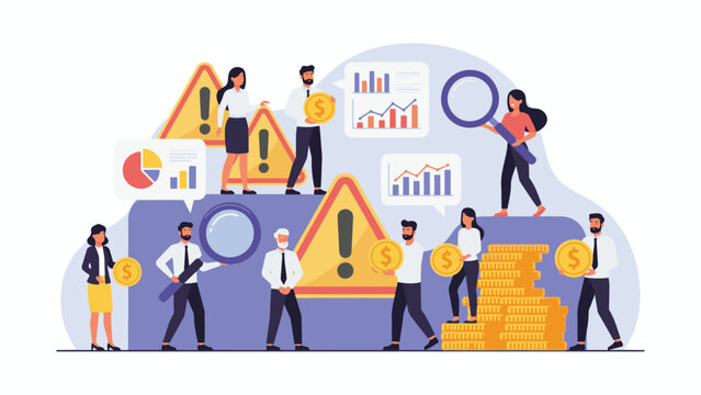 Financial risk assessment and business audit concept illustration with business analysis corporate management financial investment security strategy