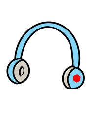 Naklejka premium Blue headphones 