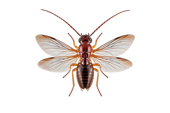Winged Termite Reproductive Insect Macro Photography Isolated on Transparent Background