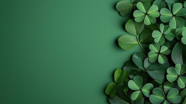 St. Patrick's Day shamrock decoration mockup, green theme, festive, Irish culture