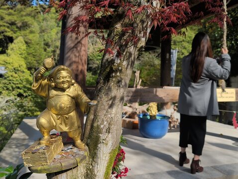 Golden Daikoku Statue at Miyajima Island Shrine