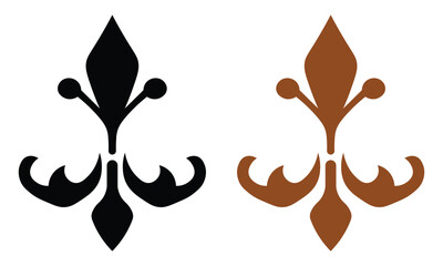 Floral symbols for heraldic design and vintage ornament patterns as vector icons for graphic art projects and decoration, isolated on a transparent background © Progotibd303