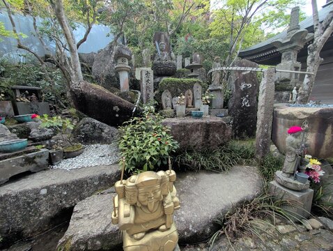 Miyajima Island Floating Shrine Buddhist Stone Statues Garden