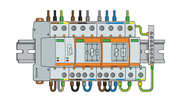 Industrial Circuit Breaker Assembly Diagram.