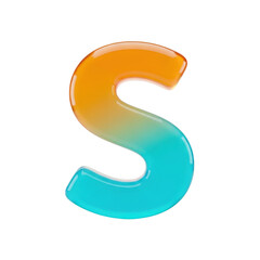 Fototapeta premium Letter s with orange and blue gradient color