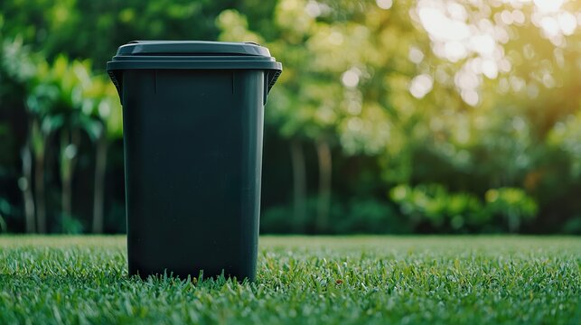 Trash can lid opening, subtle hinge, metallic clang