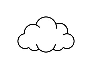 Fototapeta premium Simple cloud icon for weather forecast and atmospheric condition representation with forecast