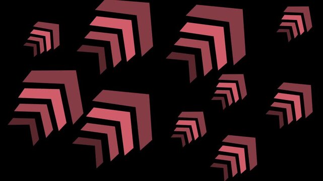 Abstract chevron shapes creating a modern geometric pattern with a sense of motion animation