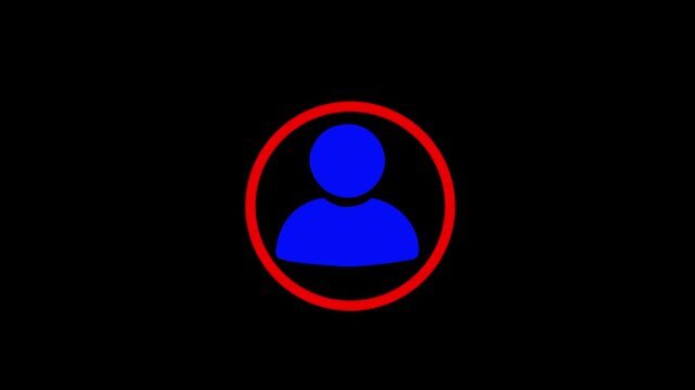 add user Icon of nice animated. Add new parson, Follow icon, alpha channel included. Animation of Add user icon, 4k video..