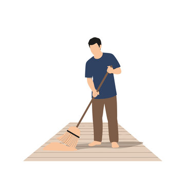 Vector illustration of a modern wooden boardwalk deck with a sweeping curved architectural design, featuring parallel timber planks and clean outdoor landscaping for urban park planning.