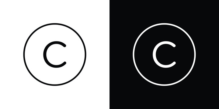 Copyright icon line logos series
