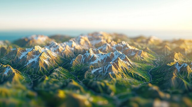 World map mountain ranges, raised texture, subtle shading,