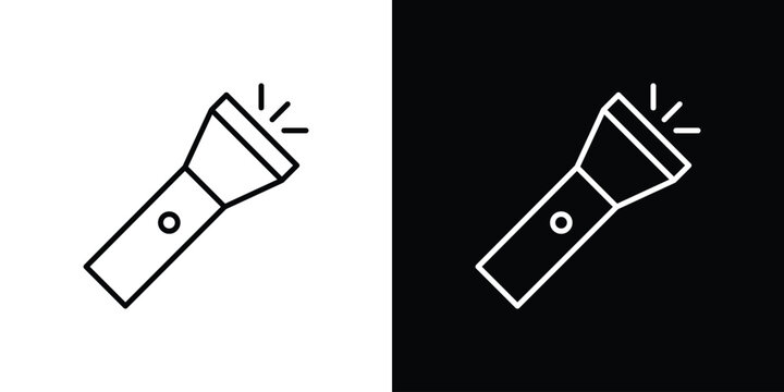 Flashlight icon line logos series