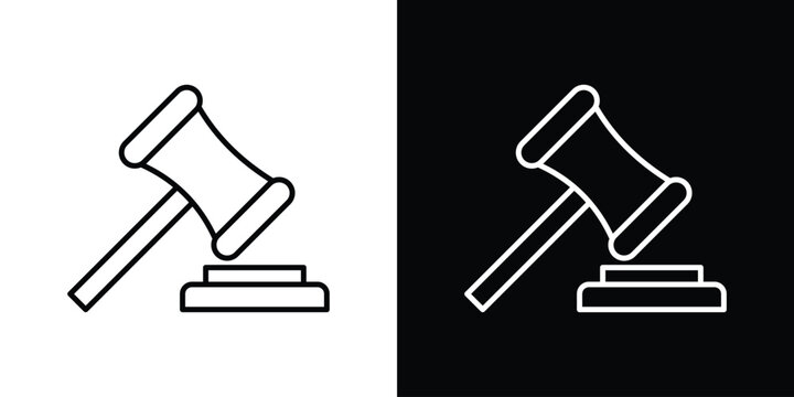 Gavel icon line logos series