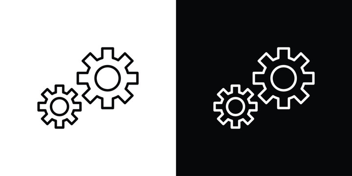 Gears icon line logos series